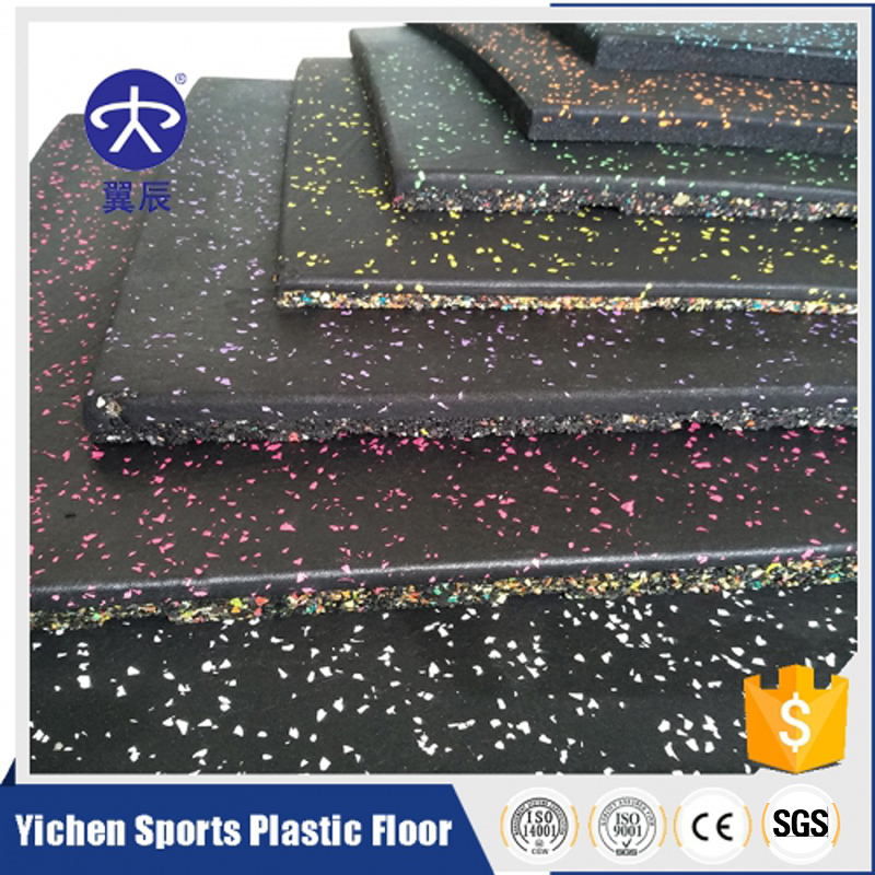 rubber floor/ floor tiles/ floor mats(black with colourful EPDM dots)